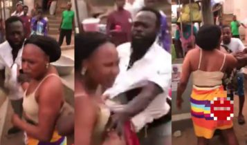 Woman locks Ghanaian man’s shirt over refusal to pay GHS200 after successful…