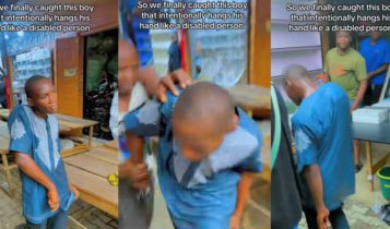 Man caught bending his hand like a person with special need to beg for money